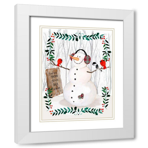 Folk Snowman Forest II White Modern Wood Framed Art Print with Double Matting by Parker, Jennifer Paxton