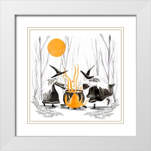 Witchy Mischief I White Modern Wood Framed Art Print with Double Matting by Parker, Jennifer Paxton
