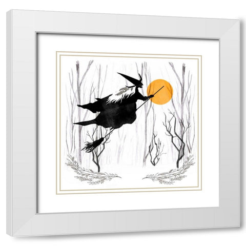 Witchy Mischief II White Modern Wood Framed Art Print with Double Matting by Parker, Jennifer Paxton