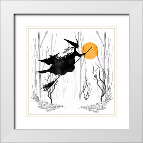Witchy Mischief II White Modern Wood Framed Art Print with Double Matting by Parker, Jennifer Paxton