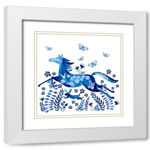 Run Wild and Free II White Modern Wood Framed Art Print with Double Matting by Parker, Jennifer Paxton