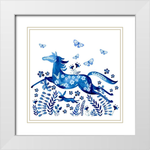 Run Wild and Free II White Modern Wood Framed Art Print with Double Matting by Parker, Jennifer Paxton