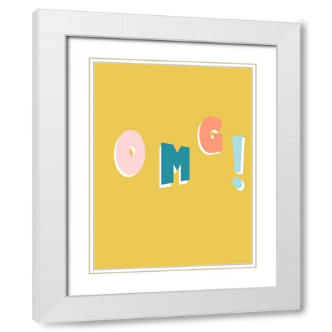 !!! II White Modern Wood Framed Art Print with Double Matting by Hambly, Anna