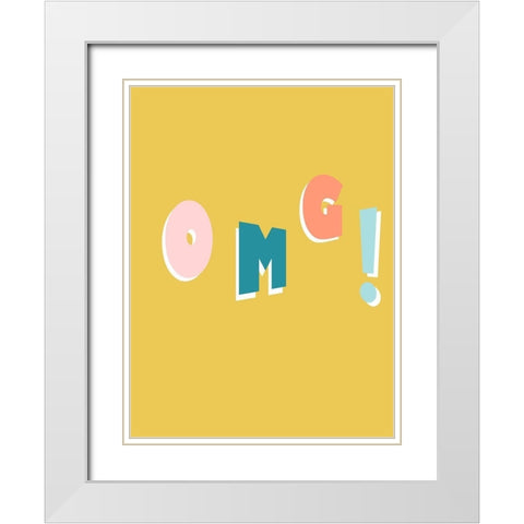 !!! II White Modern Wood Framed Art Print with Double Matting by Hambly, Anna