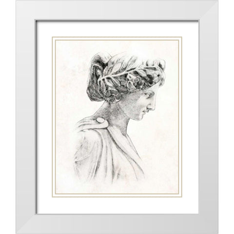 Greek Statue I White Modern Wood Framed Art Print with Double Matting by Warren, Annie