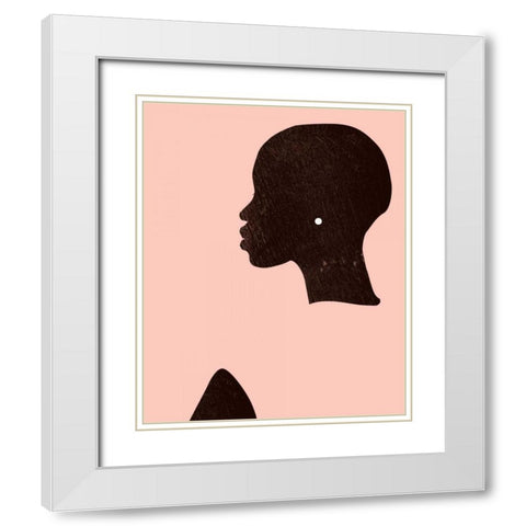 Pink Silhouette I White Modern Wood Framed Art Print with Double Matting by Parker, Jennifer Paxton