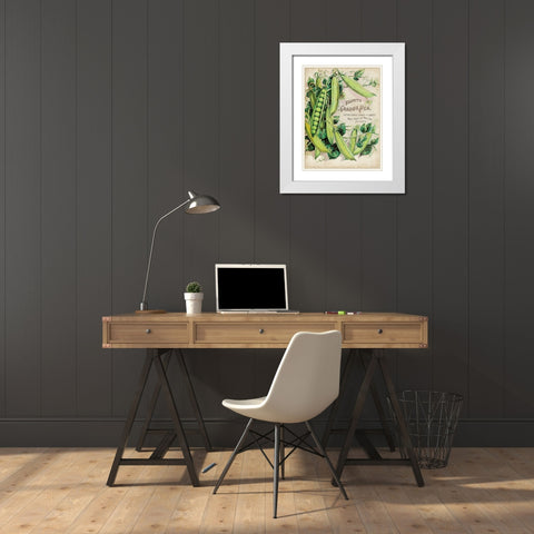 Antique Seed Packets V White Modern Wood Framed Art Print with Double Matting by Unknown