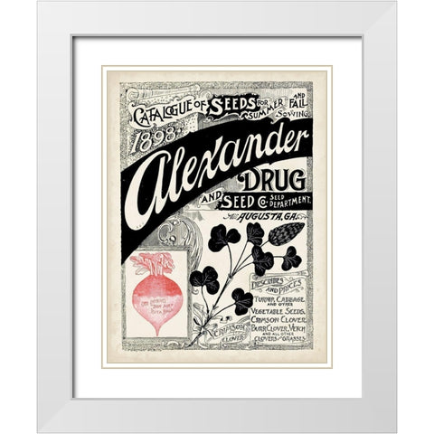 Antique Seed Packets XIV White Modern Wood Framed Art Print with Double Matting by Unknown