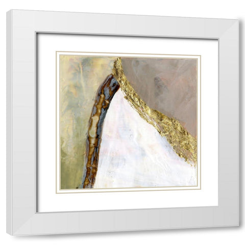 Converging Pathways II White Modern Wood Framed Art Print with Double Matting by Goldberger, Jennifer