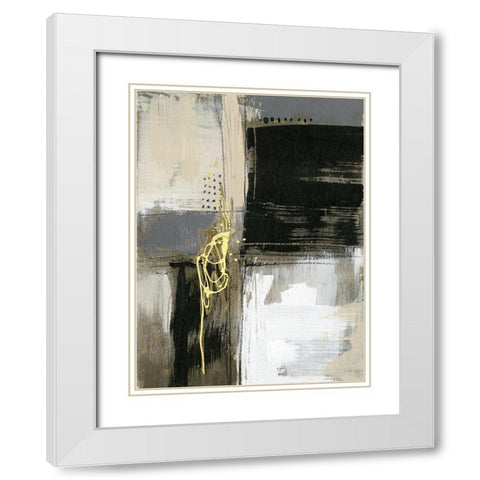 Neutral Divisions I White Modern Wood Framed Art Print with Double Matting by Goldberger, Jennifer