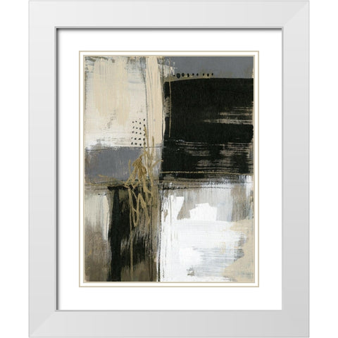 Neutral Divisions I White Modern Wood Framed Art Print with Double Matting by Goldberger, Jennifer