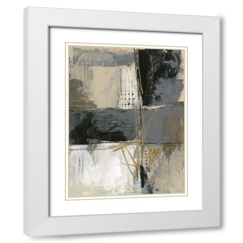 Neutral Divisions II White Modern Wood Framed Art Print with Double Matting by Goldberger, Jennifer
