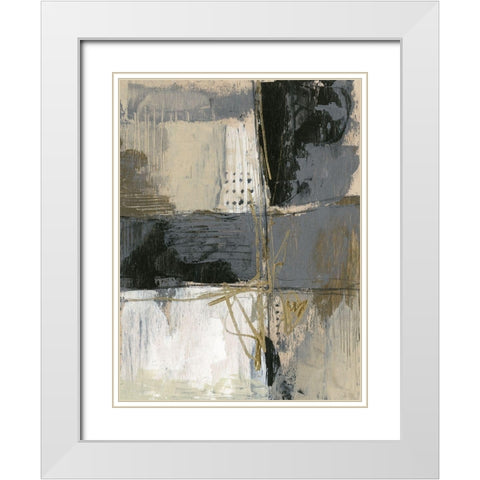Neutral Divisions II White Modern Wood Framed Art Print with Double Matting by Goldberger, Jennifer