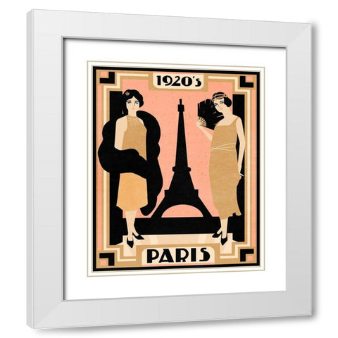 1920s Paris I White Modern Wood Framed Art Print with Double Matting by Warren, Annie