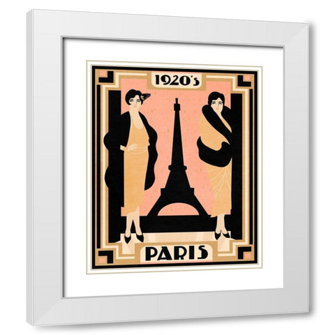 1920s Paris II White Modern Wood Framed Art Print with Double Matting by Warren, Annie