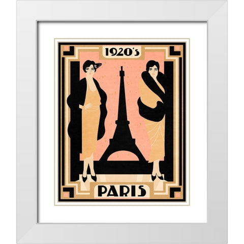 1920s Paris II White Modern Wood Framed Art Print with Double Matting by Warren, Annie