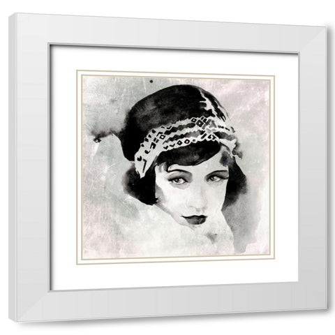 Les Yeux Noir I White Modern Wood Framed Art Print with Double Matting by Parker, Jennifer Paxton