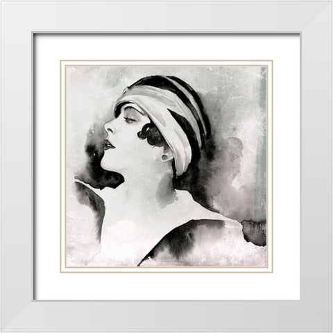 Les Yeux Noir II White Modern Wood Framed Art Print with Double Matting by Parker, Jennifer Paxton