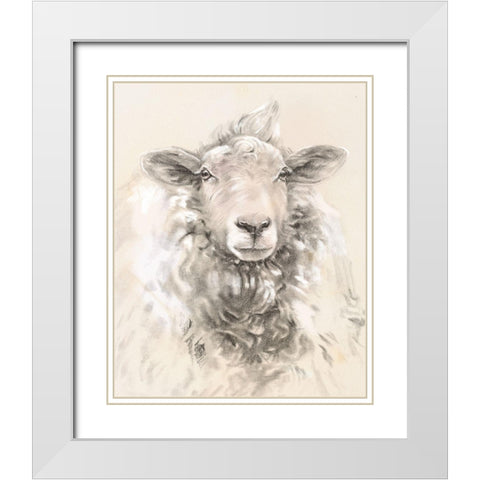 Sketched Farm Portraits I White Modern Wood Framed Art Print with Double Matting by Parker, Jennifer Paxton