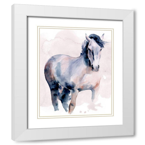 Horse in Watercolor I White Modern Wood Framed Art Print with Double Matting by Parker, Jennifer Paxton