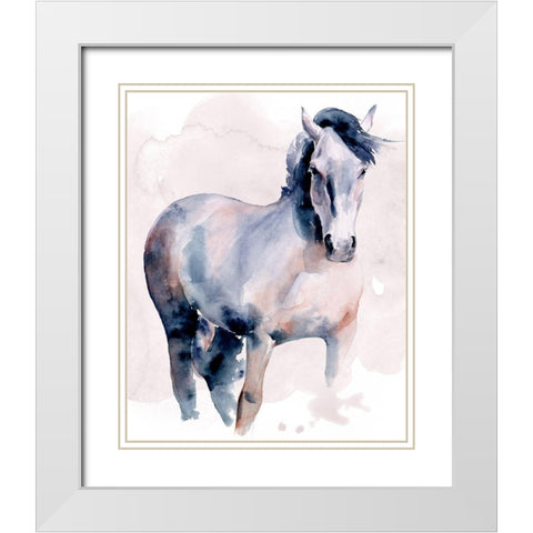 Horse in Watercolor I White Modern Wood Framed Art Print with Double Matting by Parker, Jennifer Paxton