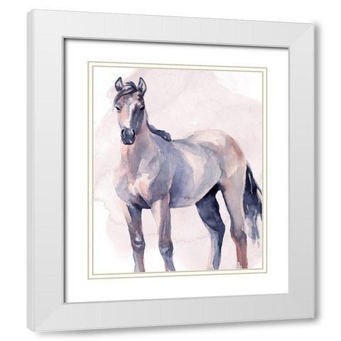 Horse in Watercolor II White Modern Wood Framed Art Print with Double Matting by Parker, Jennifer Paxton