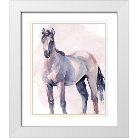 Horse in Watercolor II White Modern Wood Framed Art Print with Double Matting by Parker, Jennifer Paxton