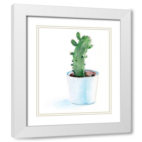 Sharp Succulents II White Modern Wood Framed Art Print with Double Matting by Parker, Jennifer Paxton