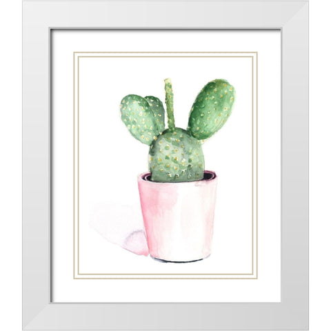 Sharp Succulents III White Modern Wood Framed Art Print with Double Matting by Parker, Jennifer Paxton