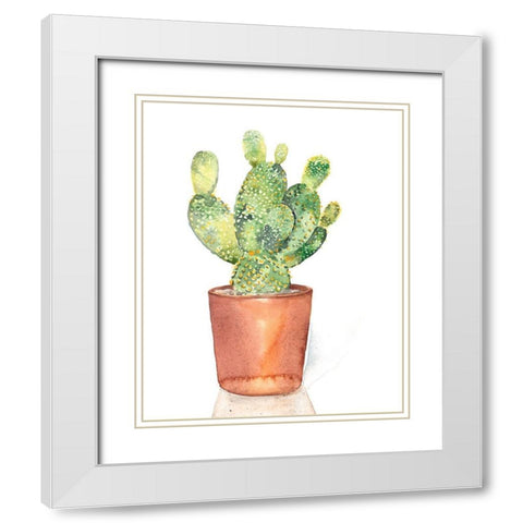 Sharp Succulents IV White Modern Wood Framed Art Print with Double Matting by Parker, Jennifer Paxton