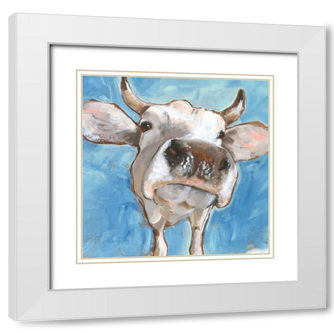 Cattle Close-up I White Modern Wood Framed Art Print with Double Matting by Parker, Jennifer Paxton