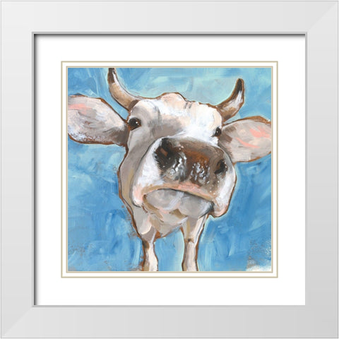 Cattle Close-up I White Modern Wood Framed Art Print with Double Matting by Parker, Jennifer Paxton