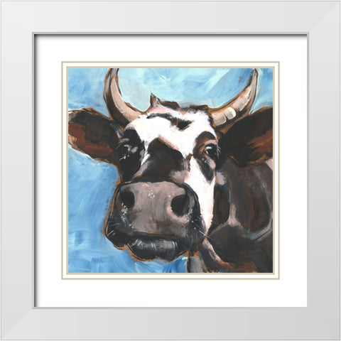 Cattle Close-up II White Modern Wood Framed Art Print with Double Matting by Parker, Jennifer Paxton