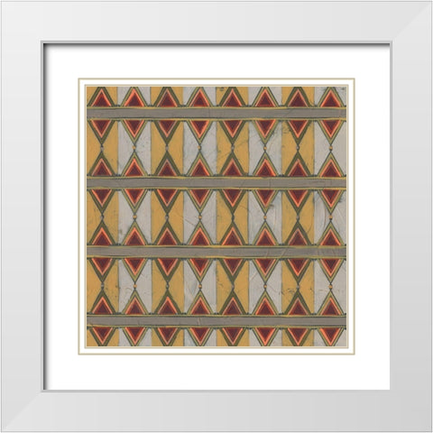 Ochre Tapestry V White Modern Wood Framed Art Print with Double Matting by Vess, June Erica