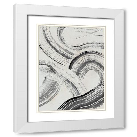 Zen Flow I White Modern Wood Framed Art Print with Double Matting by Parker, Jennifer Paxton