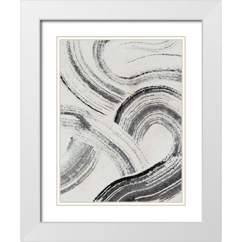 Zen Flow I White Modern Wood Framed Art Print with Double Matting by Parker, Jennifer Paxton