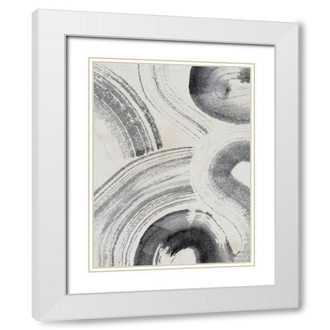 Zen Flow II White Modern Wood Framed Art Print with Double Matting by Parker, Jennifer Paxton