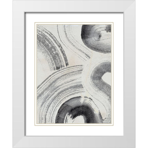 Zen Flow II White Modern Wood Framed Art Print with Double Matting by Parker, Jennifer Paxton