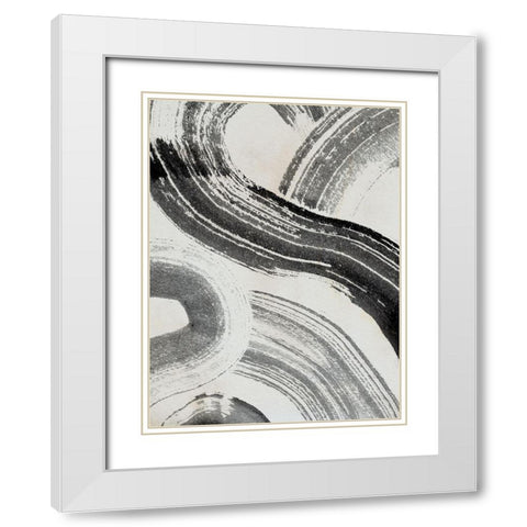 Zen Flow III White Modern Wood Framed Art Print with Double Matting by Parker, Jennifer Paxton