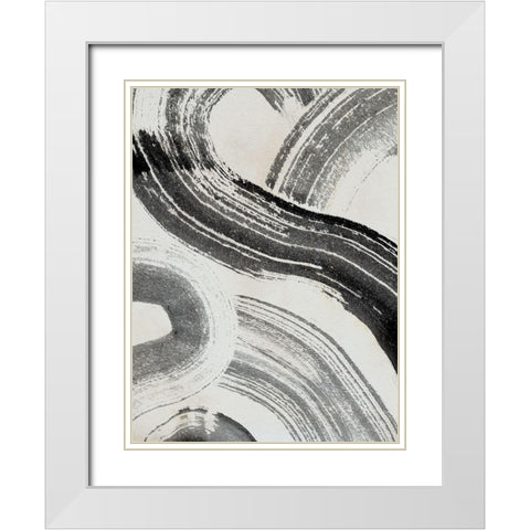Zen Flow III White Modern Wood Framed Art Print with Double Matting by Parker, Jennifer Paxton