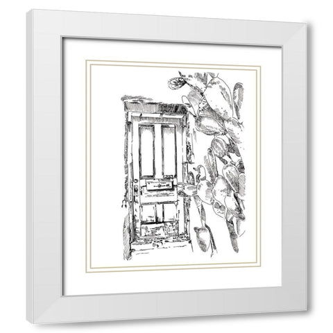 Cactus Door VI White Modern Wood Framed Art Print with Double Matting by Parker, Jennifer Paxton