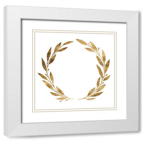 Wreath in Gold III White Modern Wood Framed Art Print with Double Matting by Warren, Annie