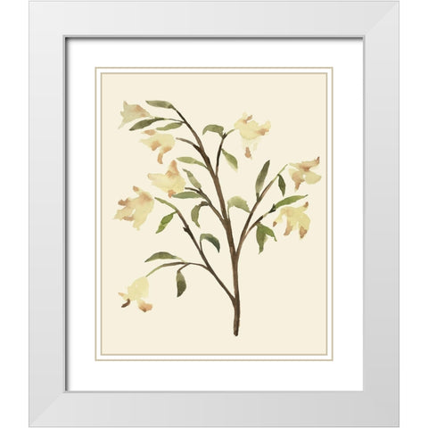 Blest Branch I White Modern Wood Framed Art Print with Double Matting by Warren, Annie