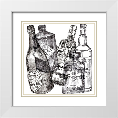Whiskey Wednesdays II White Modern Wood Framed Art Print with Double Matting by Parker, Jennifer Paxton