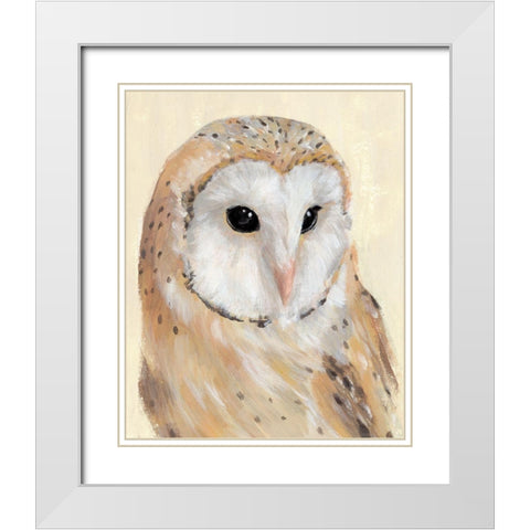 Common Barn Owl II White Modern Wood Framed Art Print with Double Matting by Warren, Annie