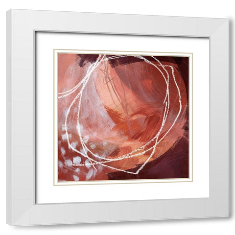 Earthen Orbs II White Modern Wood Framed Art Print with Double Matting by Parker, Jennifer Paxton