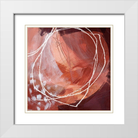 Earthen Orbs II White Modern Wood Framed Art Print with Double Matting by Parker, Jennifer Paxton