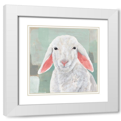 Cotton Ball I White Modern Wood Framed Art Print with Double Matting by Warren, Annie