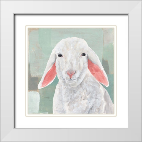 Cotton Ball I White Modern Wood Framed Art Print with Double Matting by Warren, Annie