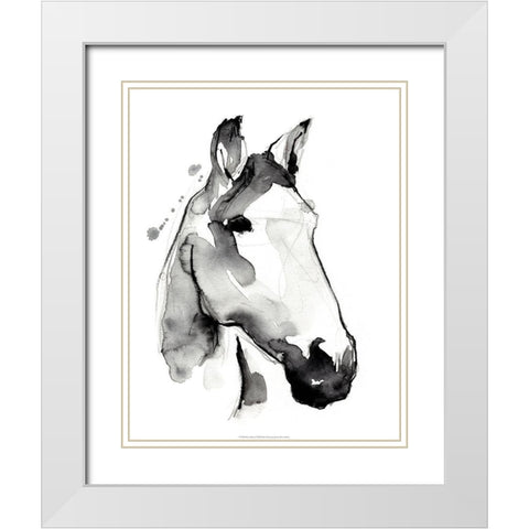 White Stallion I White Modern Wood Framed Art Print with Double Matting by Parker, Jennifer Paxton